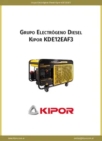 Grupo Electrógeno Diesel Kipor KDE12EAF3 - Ficha Técnica