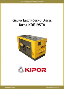Grupo Electrógeno Diesel Kipor KDE19STA - Ficha Técnica