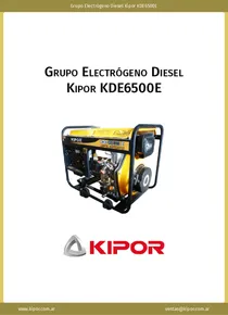 Grupo Electrógeno Diesel Kipor KDE6500E - Ficha Técnica