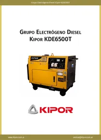 Grupo Electrógeno Diesel Kipor KDE6500T - Ficha Técnica