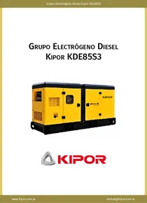 Grupo Electrógeno Diesel Kipor KDE85S3 - Ficha Técnica