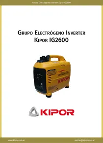 Grupo Electrógeno Inverter Kipor IG2600 - Ficha Técnica