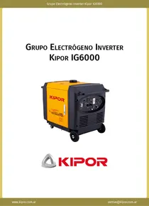 Grupo Electrógeno Inverter Kipor IG6000 - Ficha Técnica