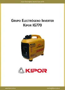 Grupo Electrógeno Inverter Kipor IG770 - Ficha Técnica