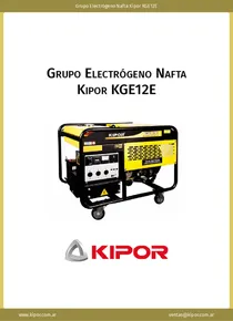 Grupo Electrógeno Nafta Kipor KGE12E - Ficha Técnica