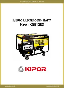 Grupo Electrógeno Nafta Kipor KGE12E3 - Ficha Técnica