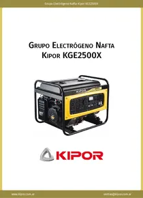 Grupo Electrógeno Nafta Kipor KGE2500X - Ficha Técnica