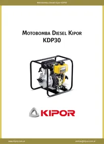 Motobomba Diesel Kipor KDP30 - Ficha Técnica