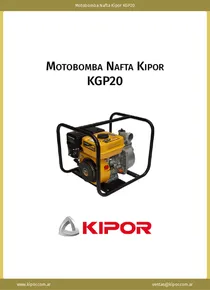 Motobomba Nafta Kipor KGP20 - Ficha Técnica