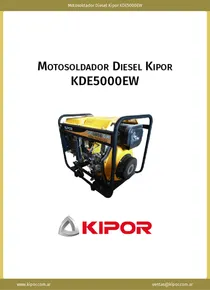 Motosoldador Diesel Kipor KDE5000EW - Ficha Técnica