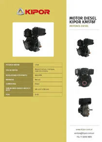 Motor Diesel Kipor KM178F - Folleto