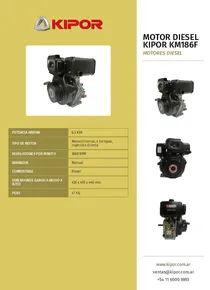 Motor Diesel Kipor KM186F - Folleto