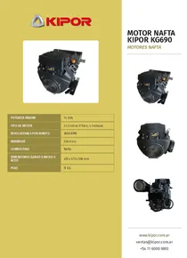 Motor Nafta Kipor KG690 - Folleto
