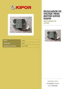 Regulador de Voltaje para Motor Kipor KG690 - Folleto