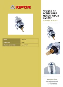 Sensor de Aceite para Motor Kipor KM186F - Folleto