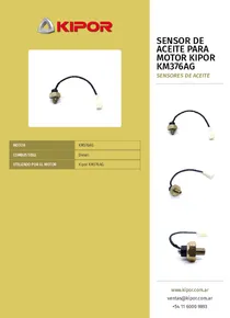 Sensor de Aceite para Motor Kipor KM376AG - Folleto