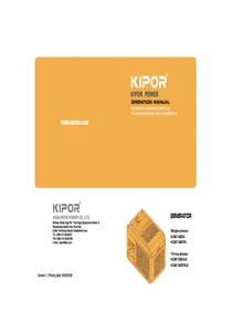 Grupo Electrógeno Diesel Kipor KDE12EAF3 - Manual de Usuario