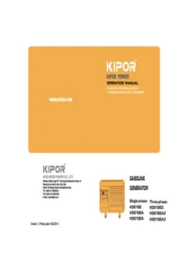 Grupo Electrógeno Nafta Kipor KGE12E3 - Manual de Usuario