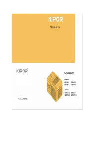 Grupo Electrógeno Diesel Kipor KDE16EA3 - Manual