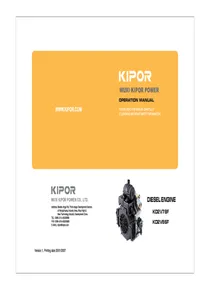 Motor Diesel Kipor KD2V86F - Manual de Usuario