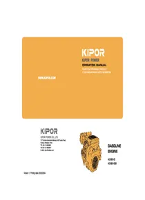 Motor Nafta Kipor KG690 - Manual de Usuario